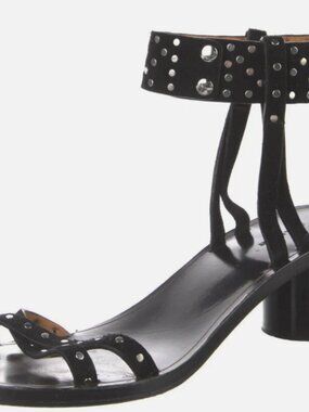 ISABEL MARANT - Black Studded Suede Sandals - Size EU38